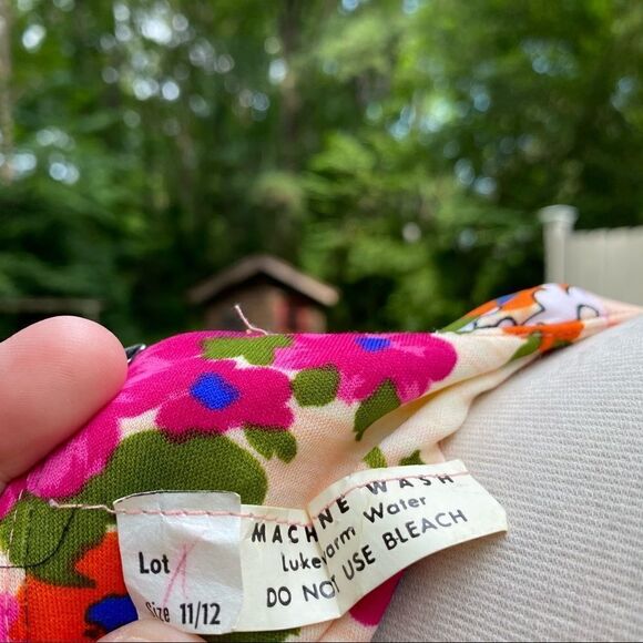 Vintage 70s Womens Floral Maxi Dress Size Small Pink Black - Picture 10 of 13